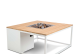 Cosiloft 100 white frame / teak top