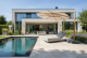 4 Seasons Outdoor Siesta zweefparasol Premium 350 cm. Ø zand met houtlook frame OP=OP
