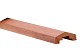 Hardhouten geschaafde afdekkap met sponning (4,9 x 1 cm) 7 x 3,5 x 180 cm.*