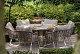 Taste by 4 Seasons Outdoor Donato low dining eettafel 160 cm. Ø latte, met geprint keramiek tafelbla