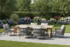 4 Seasons Outdoor Calpi low dining set met Noah brushed teak eettafel 300x100cm
