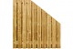 Grenen geschaafd plankenscherm 21-planks 15 mm, 180 x 180-90 cm, verticaal, recht aflopend, groen ge