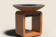 SEARE HALO - Ø 1005 x 1000 - Onbehandeld - Corten staal + Staal + Bamboo