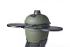 Kamado green incl. pedestal & side-table - incl. aluminium black legs (incl. wheels)
