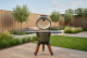 Kamado green incl. pedestal & side-table - incl. aluminium wood-look legs (incl. wheels)