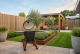 Kamado black incl. pedestal & side-table - incl. aluminium wood-look legs (incl. wheels)