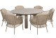 4 Seasons Outdoor Puccini dining set met Donato eettafel rond Ø 160cm Latte