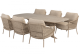 4 Seasons Outdoor Sardinia low dining set met Nevada low dining tafel Latte