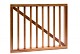 Hardhouten spijlenhek/ -poort, 100 x 80 cm. Frame 4,5 x 7 cm, spijlen 2 x 3 cm.*