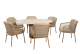 4 Seasons Outdoor Martinique dining set met Colorado eettafel rond Amber