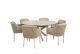 4 Seasons Outdoor Bernini dining set met Prado eettafel rond Ø 160cm Latte