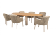 4 Seasons Outdoor Bernini diningset Latte met Estate eettafel organisch Teak