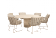 4 Seasons Outdoor Fabrice dining set latte met Hampton eettafel rond Ø 160cm - Verwacht eind augustu