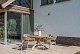 Taste by 4 Seasons Outdoor Sienna dining set met Prado teak eettafel rond dia 130cm Latte