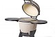 Kamado sandy stone incl. pedestal & side-table - incl. aluminium black legs (incl. wheels)
