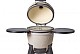 Kamado sandy stone incl. pedestal & side-table - incl. aluminium black legs (incl. wheels)