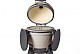 Kamado sandy stone incl. pedestal & side-table - incl. aluminium black legs (incl. wheels)