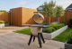 Kamado sandy stone incl. pedestal & side-table - incl. aluminium black legs (incl. wheels)