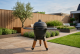Kamado royal blue incl. pedestal & side-table - incl. aluminium wood-look legs (incl. wheels)