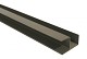 Stalen hoekprofiel met structuur poedercoating t.b.v. H-gleufpaal, 4 x 8 x 220 cm, kwartsgrijs RAL70