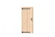Vuren dichte enkele deur 90x201 cm, linksdraaiend, zwarte hengen, zwart beslag, kleurloos geimpregne