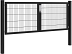 Hillfence metalen dubbele poort Premium-line inclusief slot, 300 x 100 cm, zwart.*