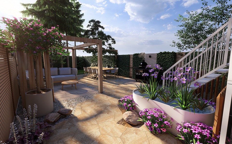 3d ontwerp met alivo ovola   ibiza tuin